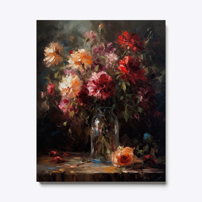 Oil Painting Wall Art : Floral Blossoms