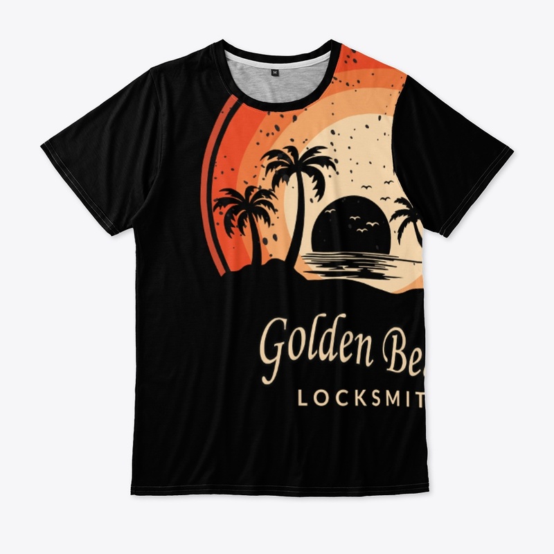 Golden beach locksmith vector t shirt 