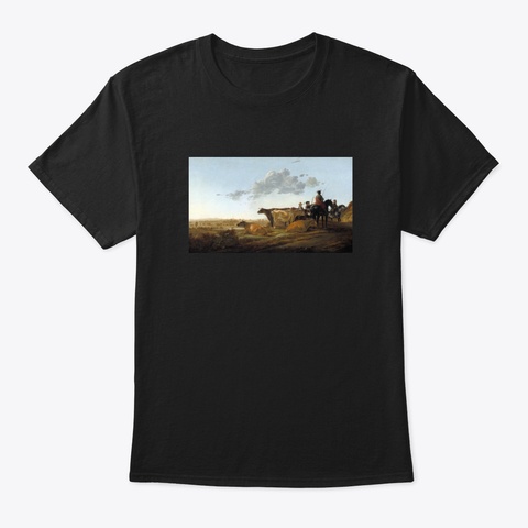 Aelbert Cuyp Landscape With Herdsmen Black T-Shirt Front