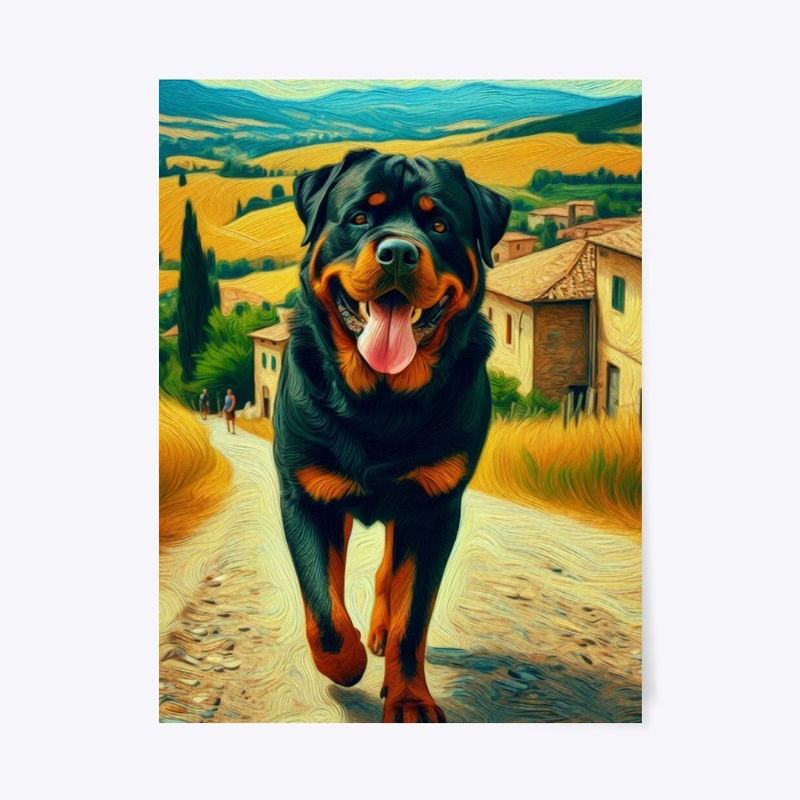 Rottweiler in a summer day