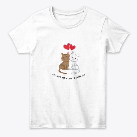Cat Lovers  White T-Shirt Front