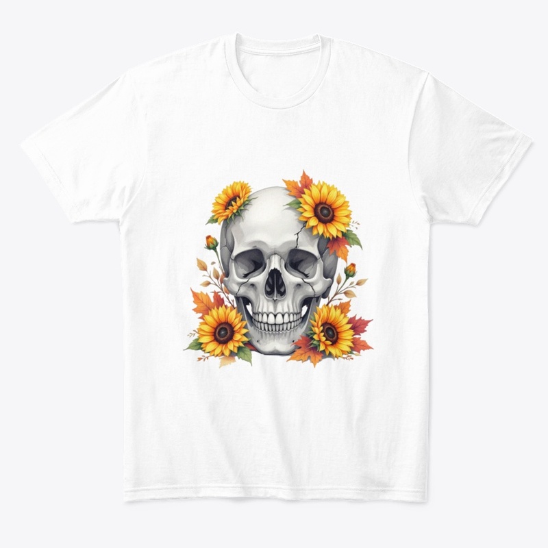 Skull in Bloom: Autumn Reverie T-Shirt