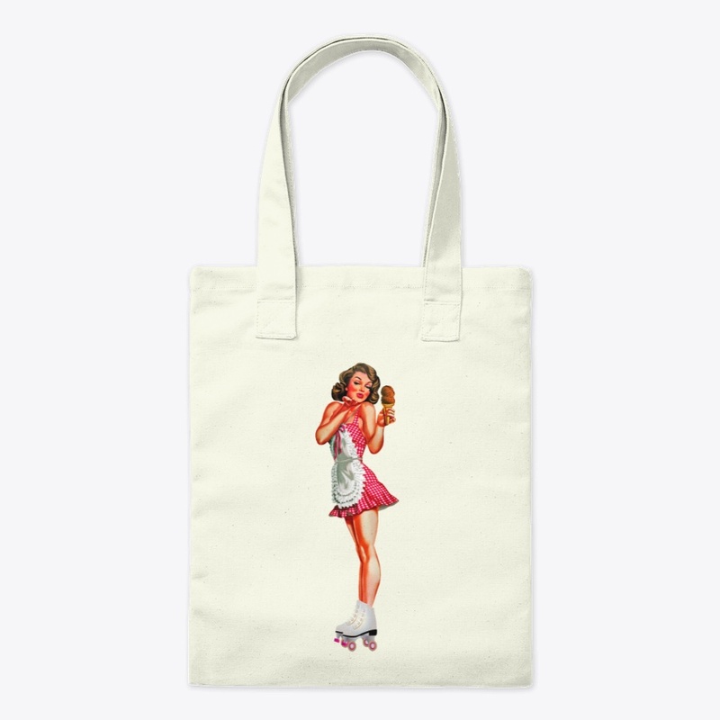 Girl with ice-cream tote bag
