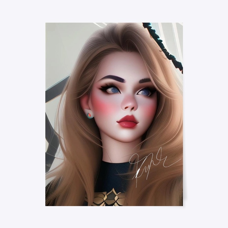 Anime Manga Themed Girl Portrait