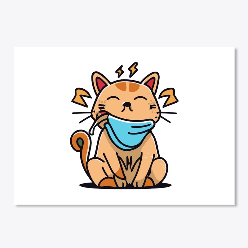 T-shirt design with "Cat coughing"