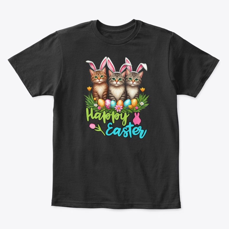 Happy Easter Cute Bunny Cats