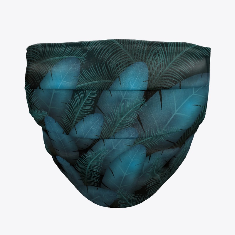 tropical-leaves-for-zoom face mask