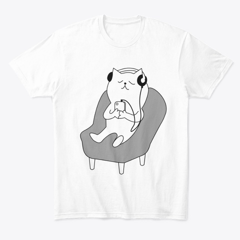 Chilling Cat White Camiseta Front