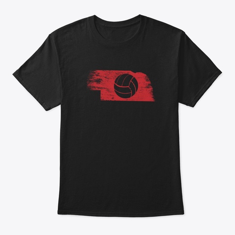 Volleyball In Nebraska Black T-Shirt Front