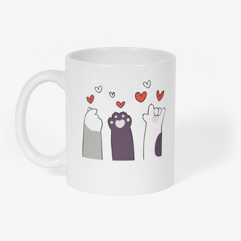 Cat Paws & Cups Love Mug