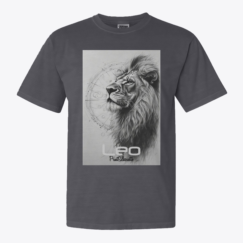 Leo zodiac black and white