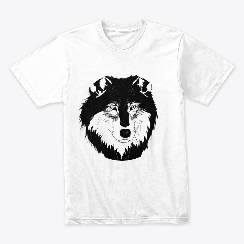 Wolf head black and white