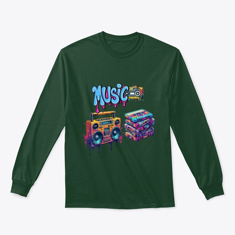 Retro Music Boombox Graphic Tee Unisex