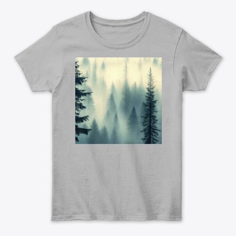 Beautiful luxurious foggy woods pattern
