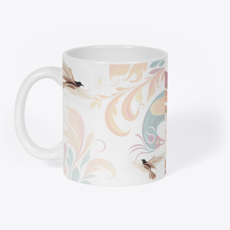 Freedom in Flight–Elegant Bird Swirl art