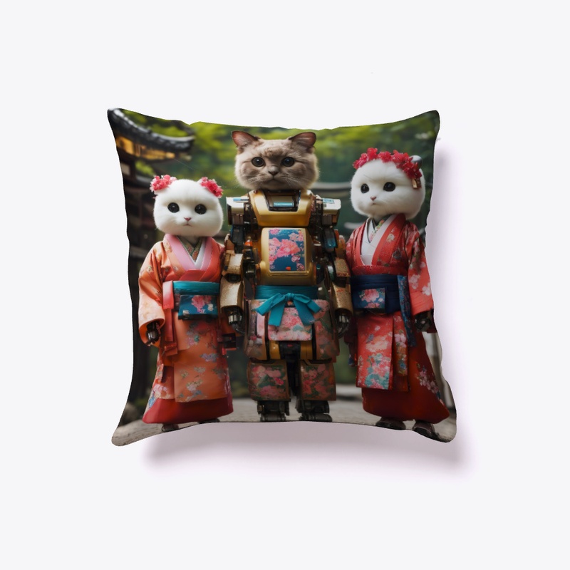 A group of fluffy robots
