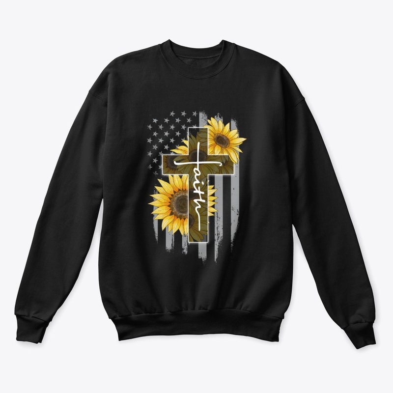 Faith Cross Sunflower Flag