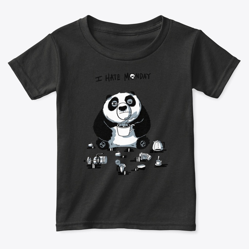 tired panda "I hate monday"