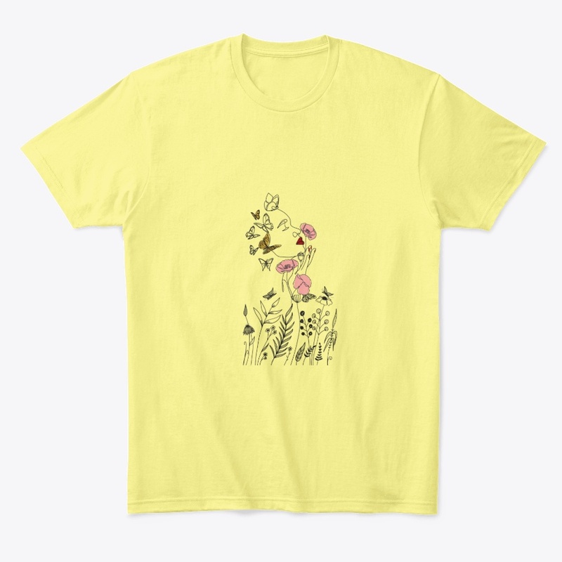 Woman face and flowers