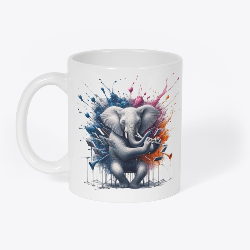 Elephant playing flute