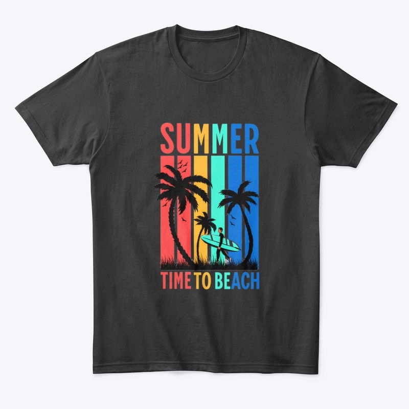 Retro Summer Time to Beach Surf Design
