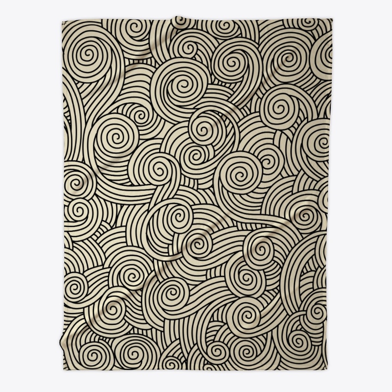 Fleece Blanket Doodle Black