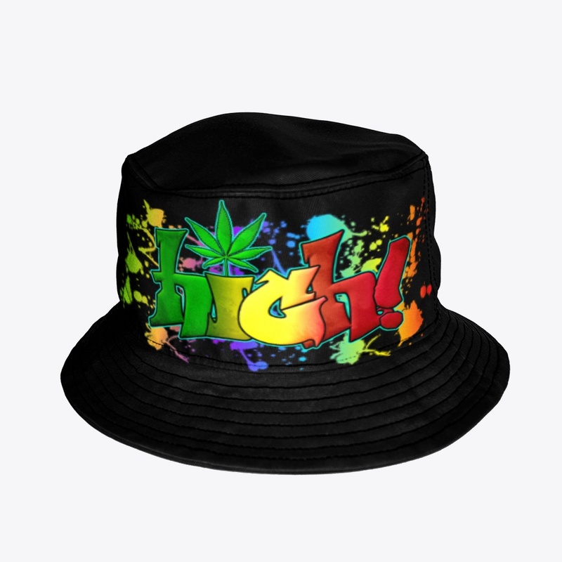 High Green Yellow and Red Bucket Hat
