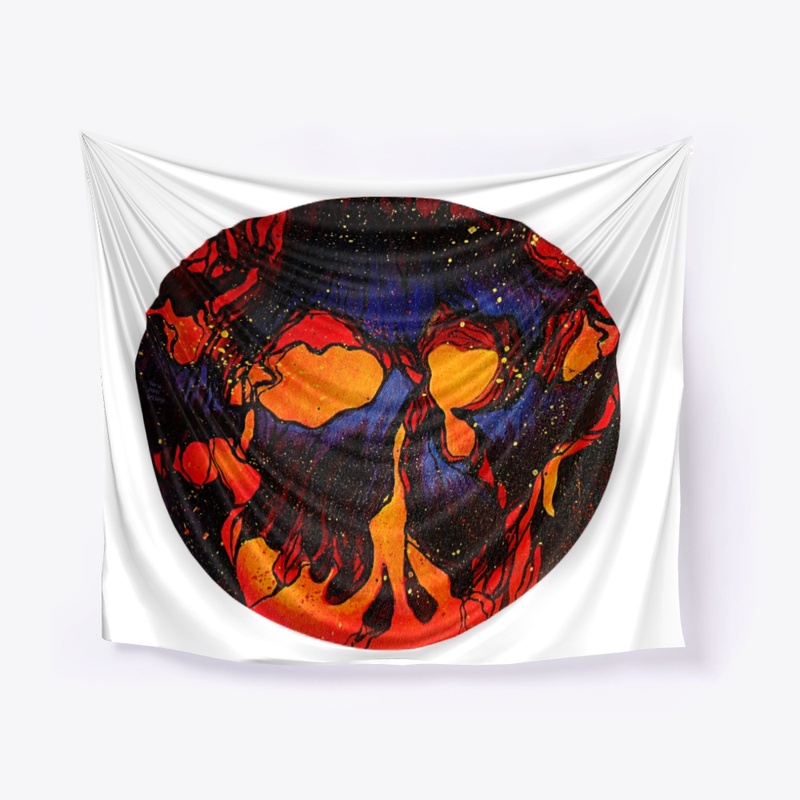 Skull in circle ' fiery
