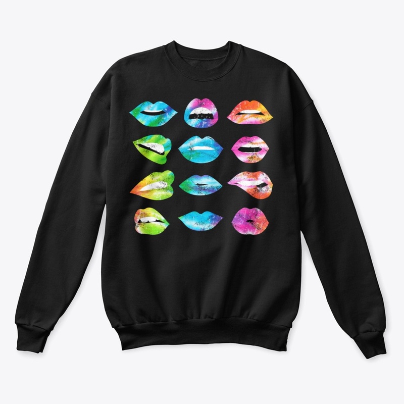 Tie Dye Lip Mood Mouths Tongue Out Kiss
