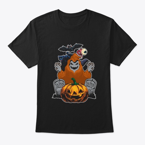 Funny Halloween Scary Costume Pumpkin Gh Black T-Shirt Front