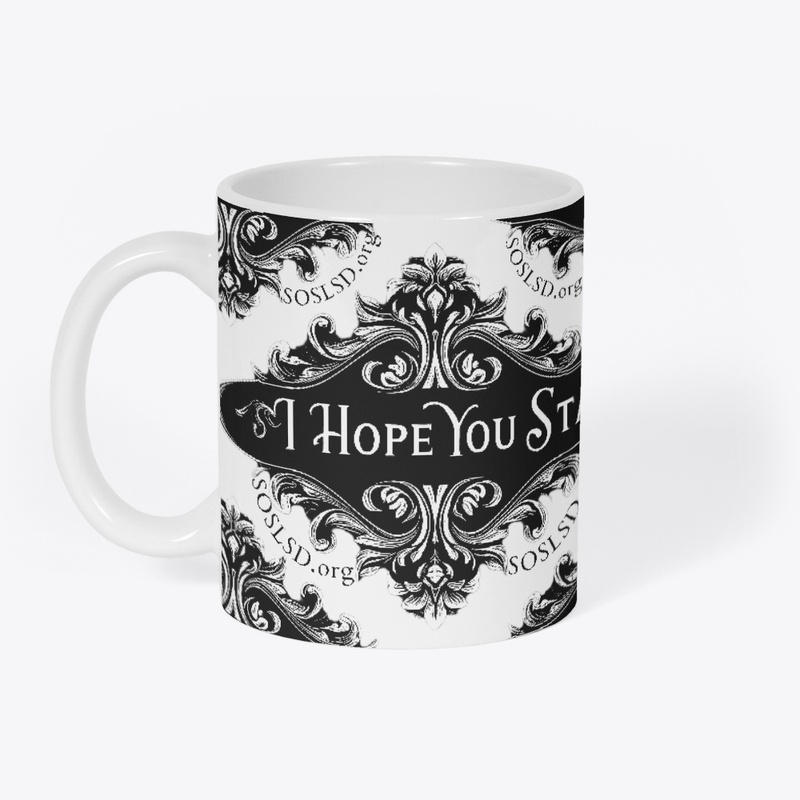 Hope You Stay allover blk wht mug