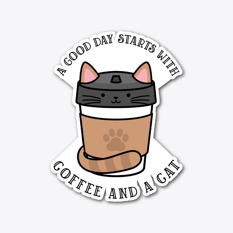 A good day starts with coffee and a cat