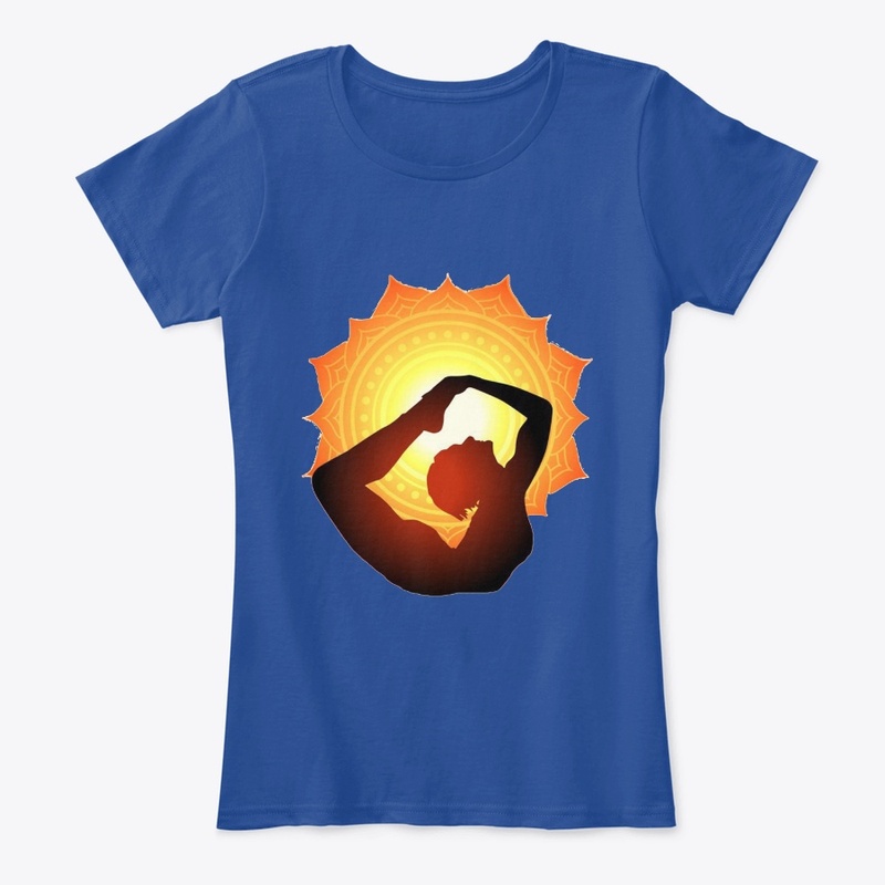 Yoga Poses with sunrise mandala design
