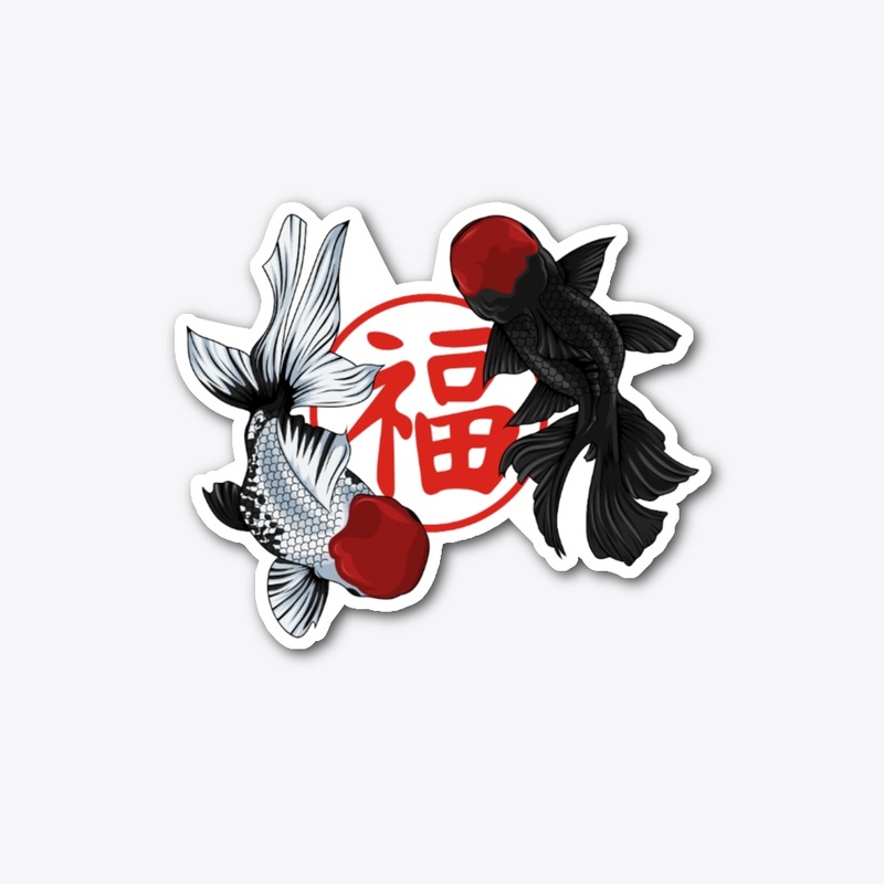 STICKER YIN YANG GOLDFISH