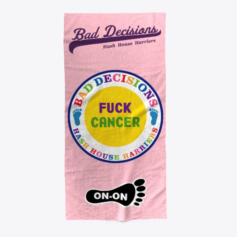 BDH3 F*CK CANCER Beach Towel