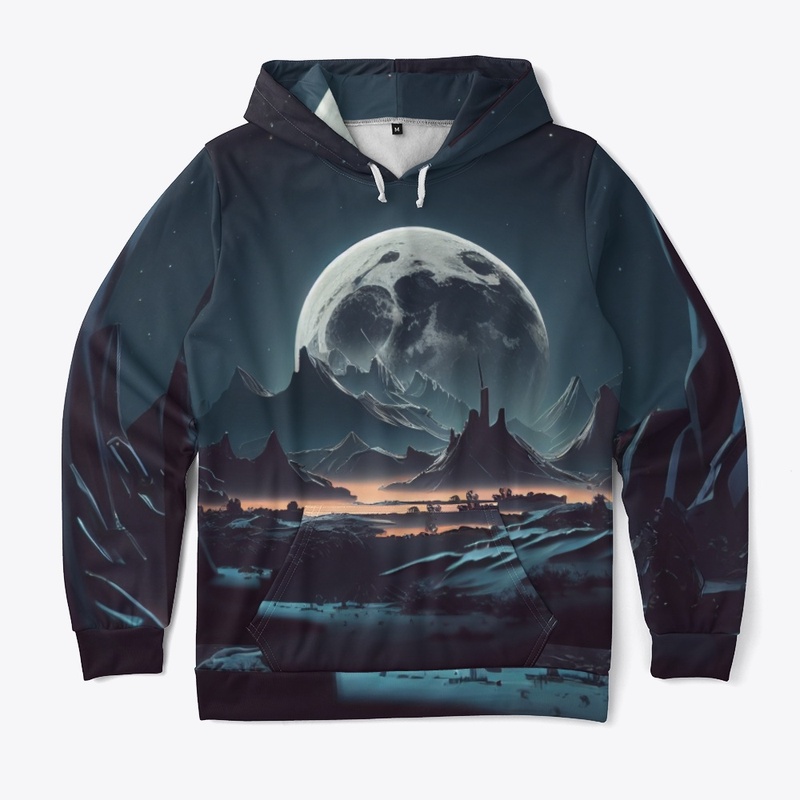 Celestial Dreamscape Moon Hoodie(unisex)