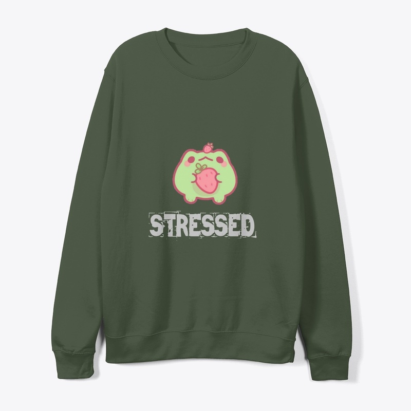 Stressed cute frog tee 