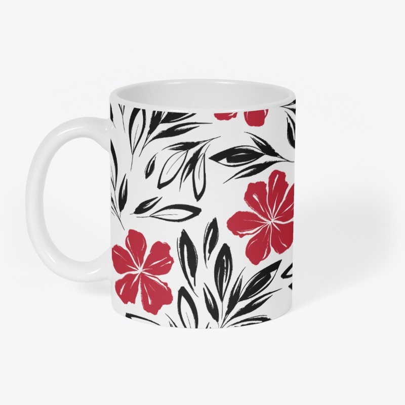 Black and Red Floral