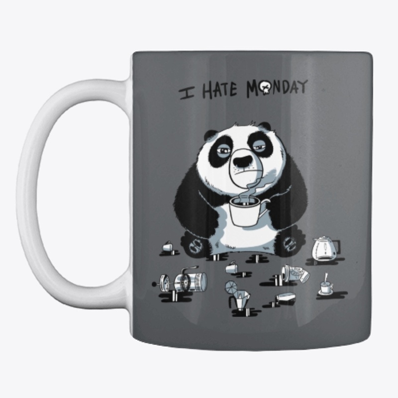 tired panda "I hate monday"