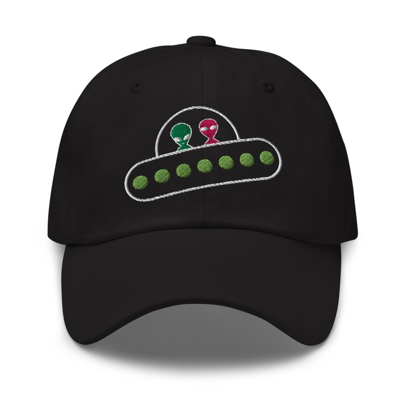 Alien Pair in UFO Baseball Cap