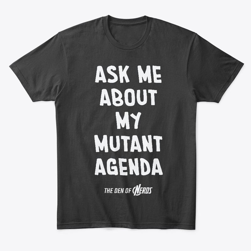 Mutant Agenda White Text Merch