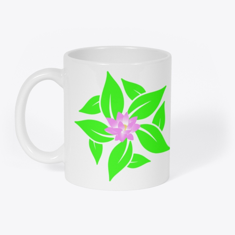 Lotus Flower between Green leaves 