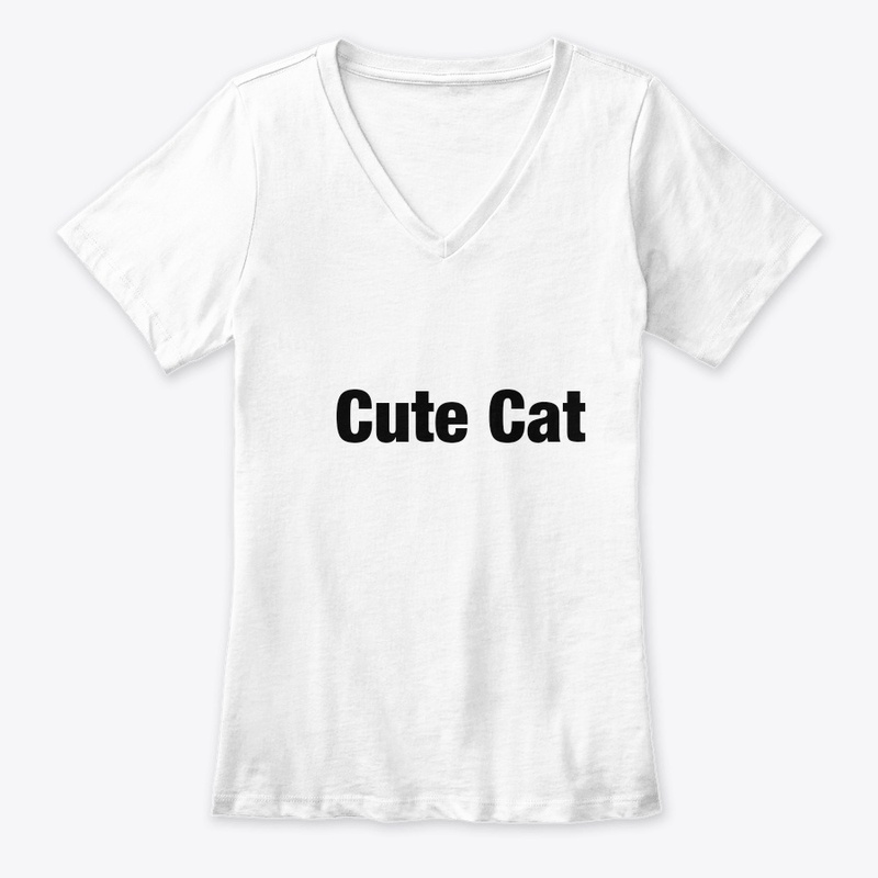 T Shirt with Cute Cat text logo