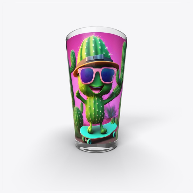 Cute Cactus running skate board Shirts