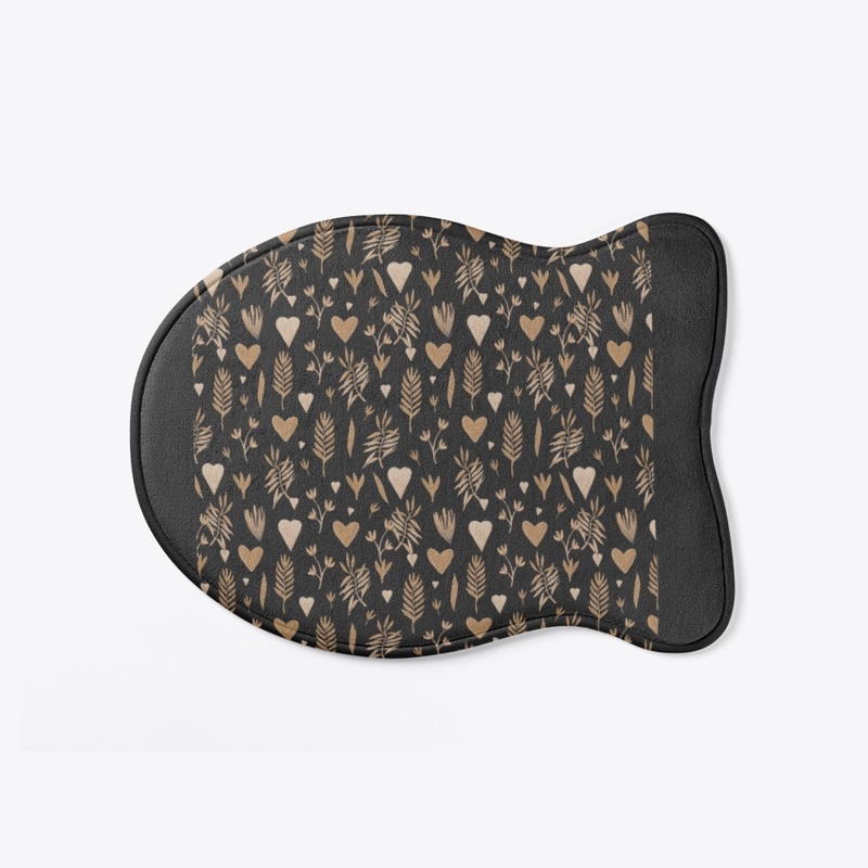 Allover printed design in black