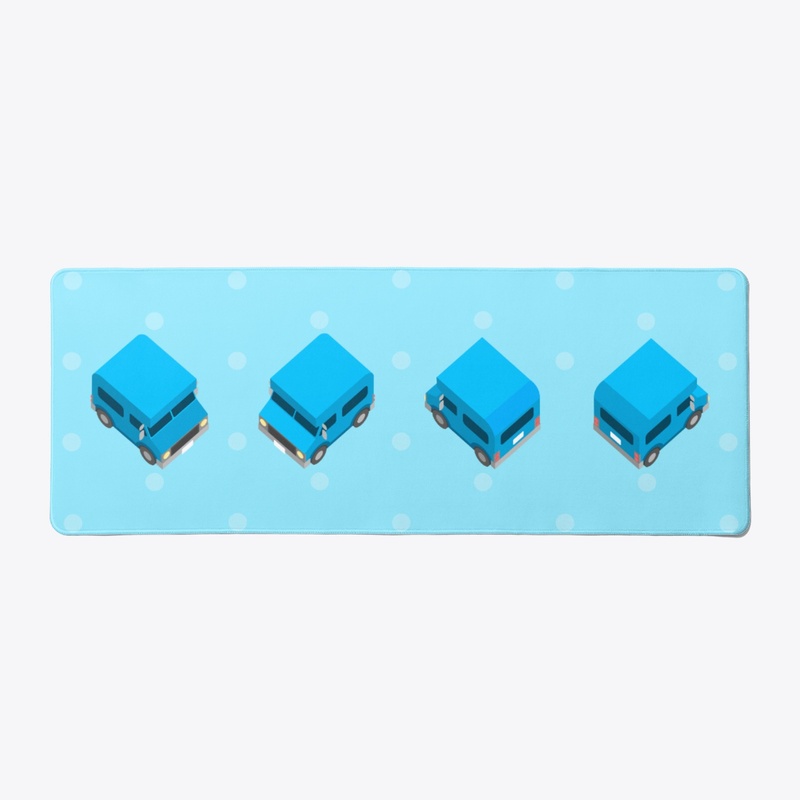 Camper Van Deskmat - Cyan