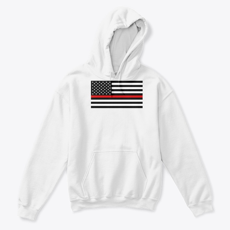 Thin Red Line Firefighters American Flag