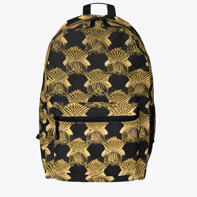 Black and Gold Scalloped Bag