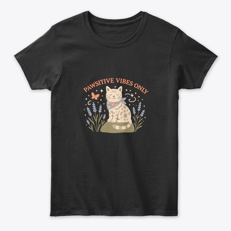 Pawsitive Vibes Gentle Cat in Nature Tee