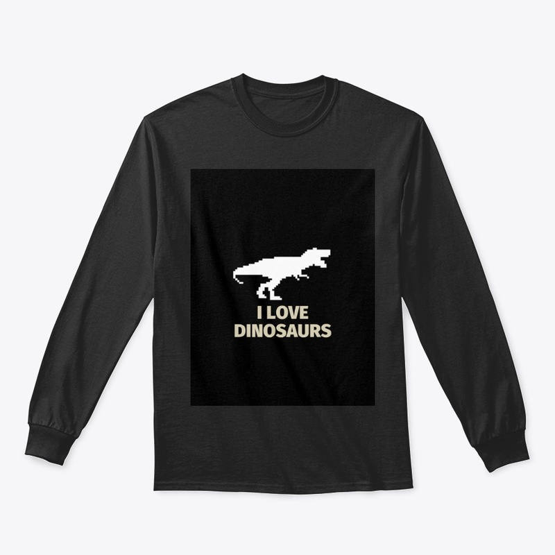 Pixel Art Dinosaur 4 Black